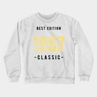 Vintage Birthday Year 1987 White Crewneck Sweatshirt